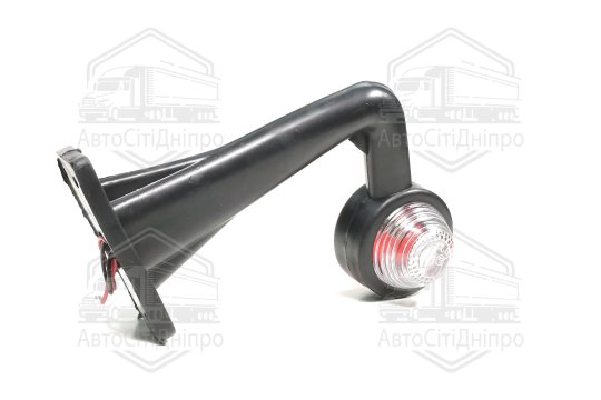 Ліхтар габаритний (ріжок) (під лампу) кутовий 90гр. 24V 16см. червоний/білий (TEMPEST)
