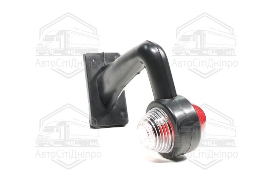 Ліхтар габаритний (ріжок) (під лампу) кутовий 90гр. 24V 16см. червоний/білий (TEMPEST)