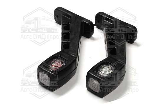 Ліхтар габаритний світлодіодний кутовий 45гр. 24В 18см. (14 діодів) червоний/білий/помаранчевий (TEMPEST)