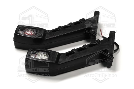 Ліхтар габаритний світлодіодний кутовий 45гр. 24В 18см. (14 діодів) червоний/білий/помаранчевий (TEMPEST)