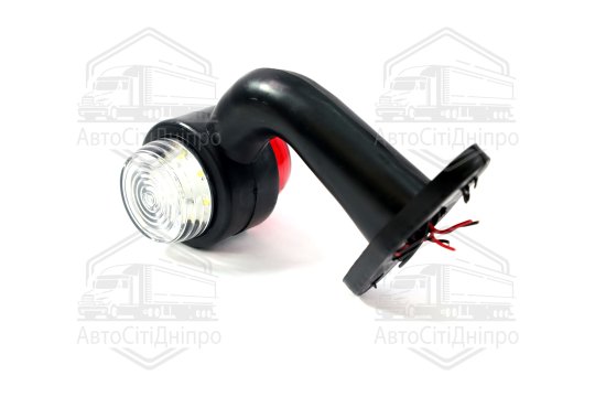 Ліхтар габаритний (ріжок) світлодіодний кутовий 90 гр. 12-24В 13см. (12 діодів) червоний/білий  (TEMPEST)