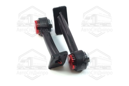 Ліхтар габаритний світлодіодний кутовий 45 гр. 24В 19см. (4 діоди) червоний/білий  (TEMPEST)