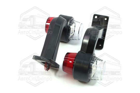 Ліхтар габаритний світлодіодний кутовий 90гр. 12-24В (18 діодів) червоний/білий  (TEMPEST)