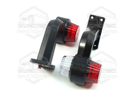 Ліхтар габаритний світлодіодний кутовий 90гр. 12-24В (18 діодів) червоний/білий  (TEMPEST)