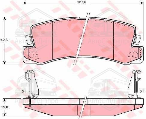 Колодка гальм. диск. LEXUS ES, RX задн. (вир-во TRW)