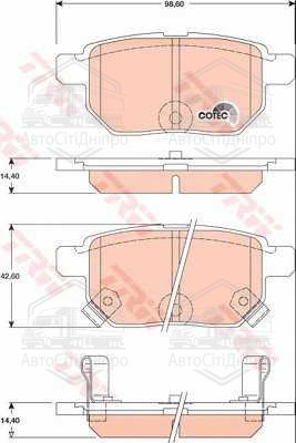 Колодка гальм. диск. TOYOTA AURIS задн. (вир-во TRW)