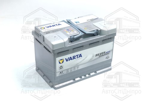 Акумулятор 70Ah-12v VARTA Dynamic AGM (A7) (278х175х190),R,EN760