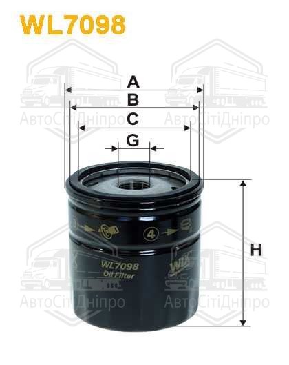 Фільтр оливний двигуна OPEL CORSA WL7098/OP551 (вир-во WIX-FILTERS)