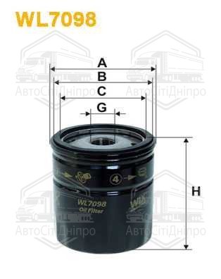 Фільтр оливний двигуна OPEL CORSA WL7098/OP551 (вир-во WIX-FILTERS)