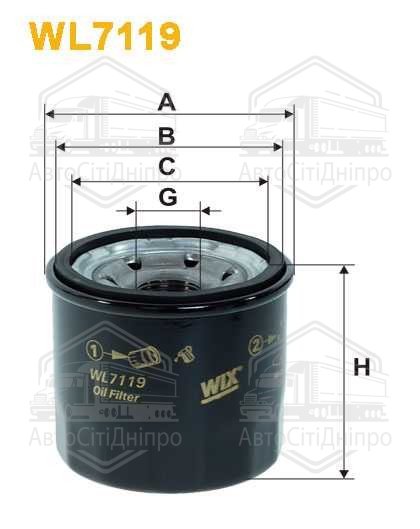 Фільтр оливний двигуна SUZUKI SWIFT WL7119/OP564 (вир-во WIX-FILTERS)