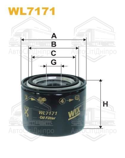 Фільтр оливний двигуна OPEL, KIA, MITSUBISHI WL7171/OP617 (вир-во WIX-FILTERS)