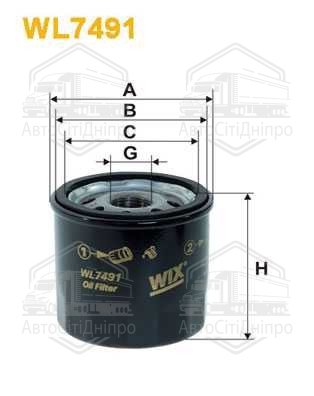 Фільтр оливний CHEVROLET WL7491/OP564/1 (вир-во WIX-FILTERS)
