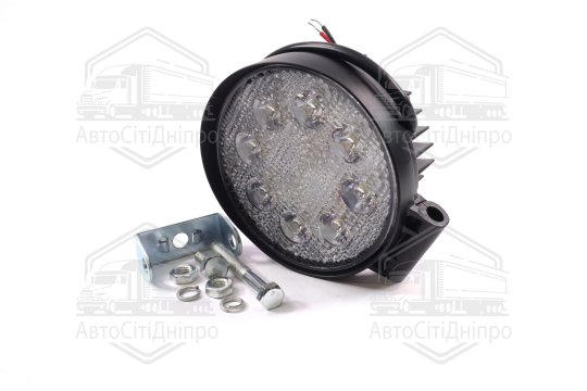 Фара LED додаткова 12/24V/24W (8 діодів) (кругла) 110 * 128мм, вузький промінь <ДК>