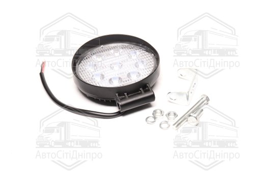 Фара LED додаткова 12/24V/27W (9 діодів) (кругла) 110х128мм СТАНДАРТ <ДК>