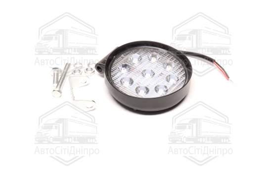Фара LED додаткова 12/24V/27W (9 діодів) (кругла) 110х128мм СТАНДАРТ <ДК>