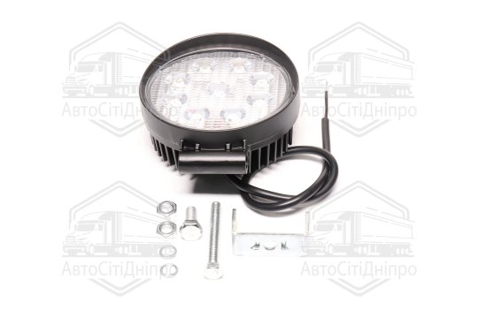 Фара LED додаткова 12/24V/27W (9 діодів) (кругла) 110х128мм, широкий промінь <ДК>