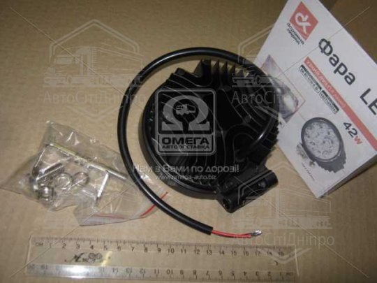 Фара LED додаткова 12/24V/42W, 14 діодів (кругла) 116х137,5мм, вузький промінь <ДК>