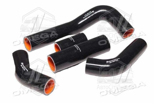 Патрубок радіатора ГАЗ 3302 (дв.402) (компл. 5 шт. силікон) <ДК>