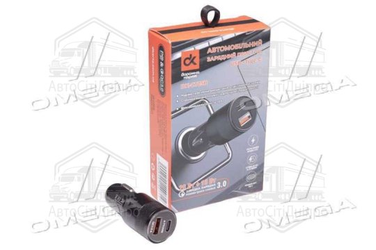 Автомобільний зарядний пристрій USB +Type-C (Android), 12/24V <ДК>