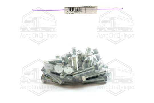 Болт М10х40х1,5 шестигранний (1кг = 1 компл) 5,8 DIN 933 / ГОСТ 7805 (повне різьблення) оцинк. білий