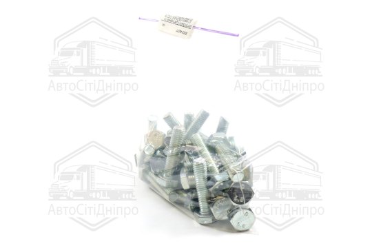 Болт М10х40х1,5 шестигранний (1кг = 1 компл) 5,8 DIN 933 / ГОСТ 7805 (повне різьблення) оцинк. білий