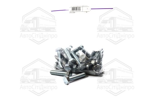 Болт М10х45х1,5 шестигранний (1кг = 1 компл) 5,8 DIN 933 / ГОСТ 7805 (повне різьблення) оцинк. білий
