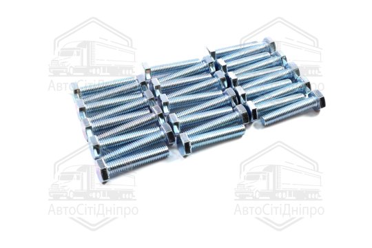 Болт М10х50х1,5 шестигранний (1кг = 1 компл) 5,8 DIN 933 / ГОСТ 7805 (повне різьблення) оцинк. білий
