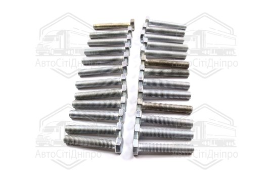 Болт М10х60х1,5 шестигранний (1кг = 1 компл) 5,8 DIN 933 / ГОСТ 7805 (повне різьблення) оцинк. білий