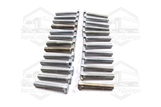 Болт М10х60х1,5 шестигранний (1кг = 1 компл) 5,8 DIN 933 / ГОСТ 7805 (повне різьблення) оцинк. білий