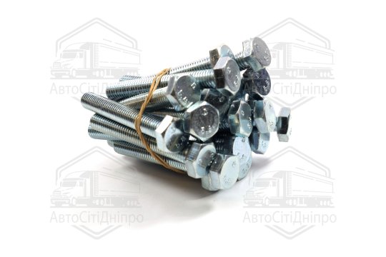 Болт М10х70х1,5 шестигранний (1кг = 1 компл) 5,8 DIN 933 / ГОСТ 7805 (повне різьблення) оцинк. білий