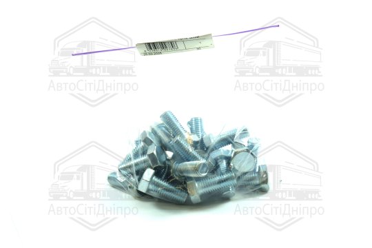 Болт М12х30х1,75 шестигранний (1кг=1 компл) 5,8 DIN 933 / ГОСТ 7805 (повне різьблення) оцинк. білий