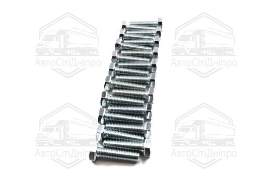 Болт М12х45х1,75 шестигранний (1кг=1 компл) 5,8 DIN 933 / ГОСТ 7805 (повне різьблення) оцинк. білий