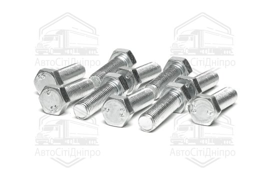 Болт М16х50х2,0 шестигранний (1кг = 1 компл) 5,8 DIN 933 / ГОСТ 7805 (повне різьблення) оцинк. білий