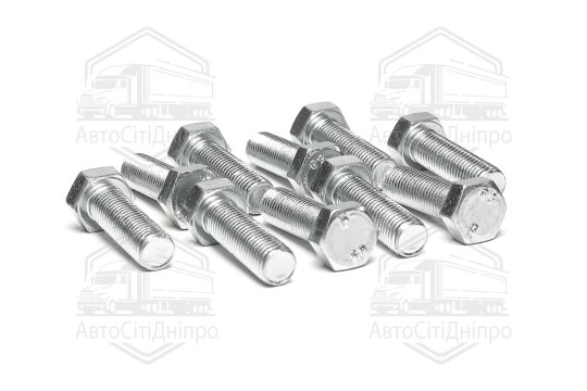 Болт М16х50х2,0 шестигранний (1кг = 1 компл) 5,8 DIN 933 / ГОСТ 7805 (повне різьблення) оцинк. білий