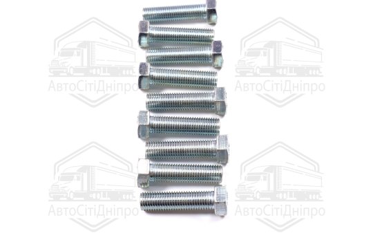 Болт М16х60х2,0 шестигранний (1кг = 1 компл) 5,8 DIN 933 / ГОСТ 7805 (повне різьблення) оцинк. білий