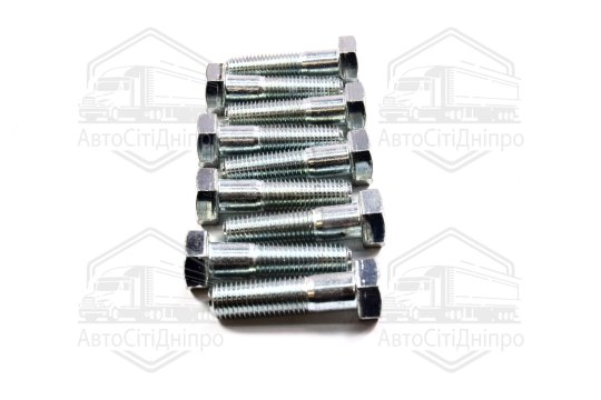 Болт М16х60х2,0 шестигранний (1кг = 1 компл) 5,8 DIN 931 (часткове різьблення) оцинк. білий