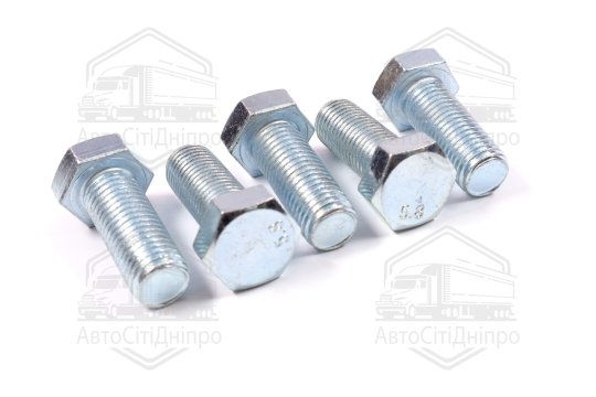 Болт М20х50х2,5 шестигранний (1кг = 1 компл) 5,8 DIN 933 / ГОСТ 7805 (повне різьблення) оцинк. білий