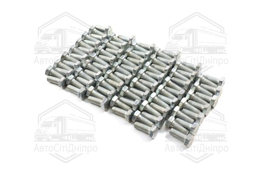Болт М8х20х1,25 шестигранний (1кг = 1 компл) 5,8 DIN 933 / ГОСТ 7805 (повне різьблення) оцинк. білий