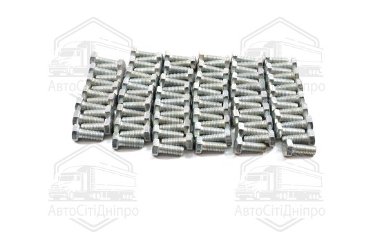 Болт М8х20х1,25 шестигранний (1кг = 1 компл) 5,8 DIN 933 / ГОСТ 7805 (повне різьблення) оцинк. білий