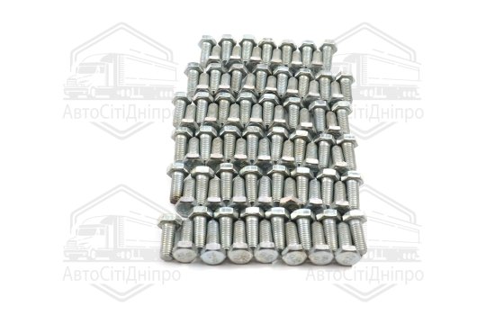 Болт М8х20х1,25 шестигранний (1кг = 1 компл) 5,8 DIN 933 / ГОСТ 7805 (повне різьблення) оцинк. білий