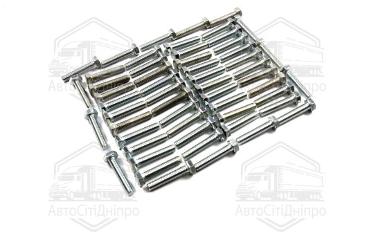 Болт М8х40х1, 25 шестигранний (1кг = 1 компл) 5,8 DIN 933 / ГОСТ 7805 (повне різьблення) оцинк. біли