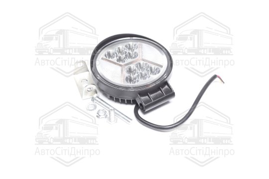 Фара LED додаткова 12/24V/30W (10 діодів) (кругла) 128*110*40мм, широкий промінь 6000К (Руслан-Комплект)
