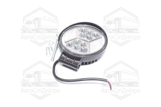 Фара LED додаткова 12/24V/30W (10 діодів) (кругла) 128*110*40мм, широкий промінь 6000К (Руслан-Комплект)