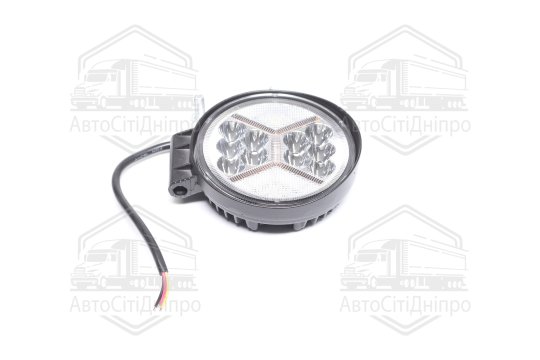 Фара LED додаткова 12/24V/30W (10 діодів) (кругла) 128*110*40мм, широкий промінь 6000К (Руслан-Комплект)