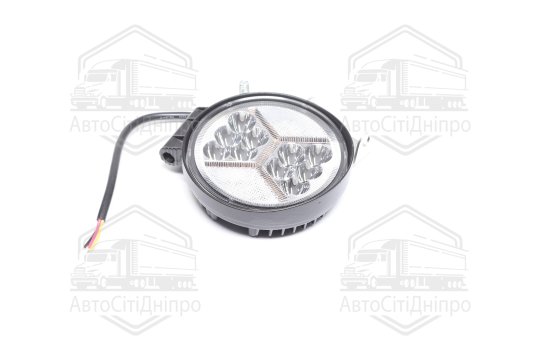 Фара LED додаткова 12/24V/30W (10 діодів) (кругла) 128*110*40мм, широкий промінь 6000К (Руслан-Комплект)