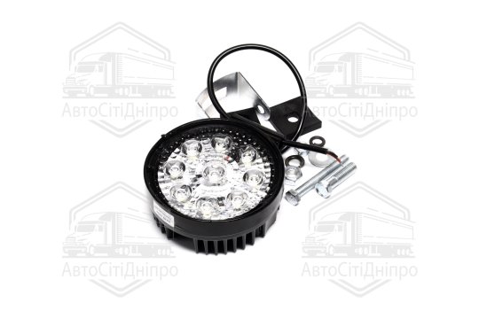 Фара LED додаткова 12/24V/27W (9 діодів) (кругла) 113х130х52, вузький промінь 6000K (Руслан-Комплект)