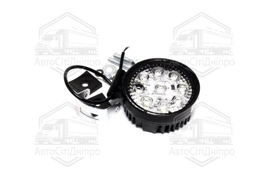 Фара LED додаткова 12/24V/27W (9 діодів) (кругла) 113х130х52, вузький промінь 6000K (Руслан-Комплект)