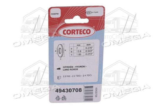 Комплект термошайб 4 шт FORD/PEUGEOT/FIAT 2,2/2,4 TDCI/HDI 2006 (вир-во CORTECO)